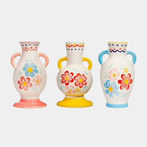 Folk Floral Small Vase Assorted