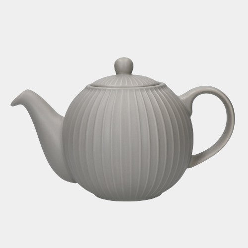 Globe Textured Teapot With Strainer 4 Cup Grey
