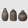 Grooved Bud Vases Black