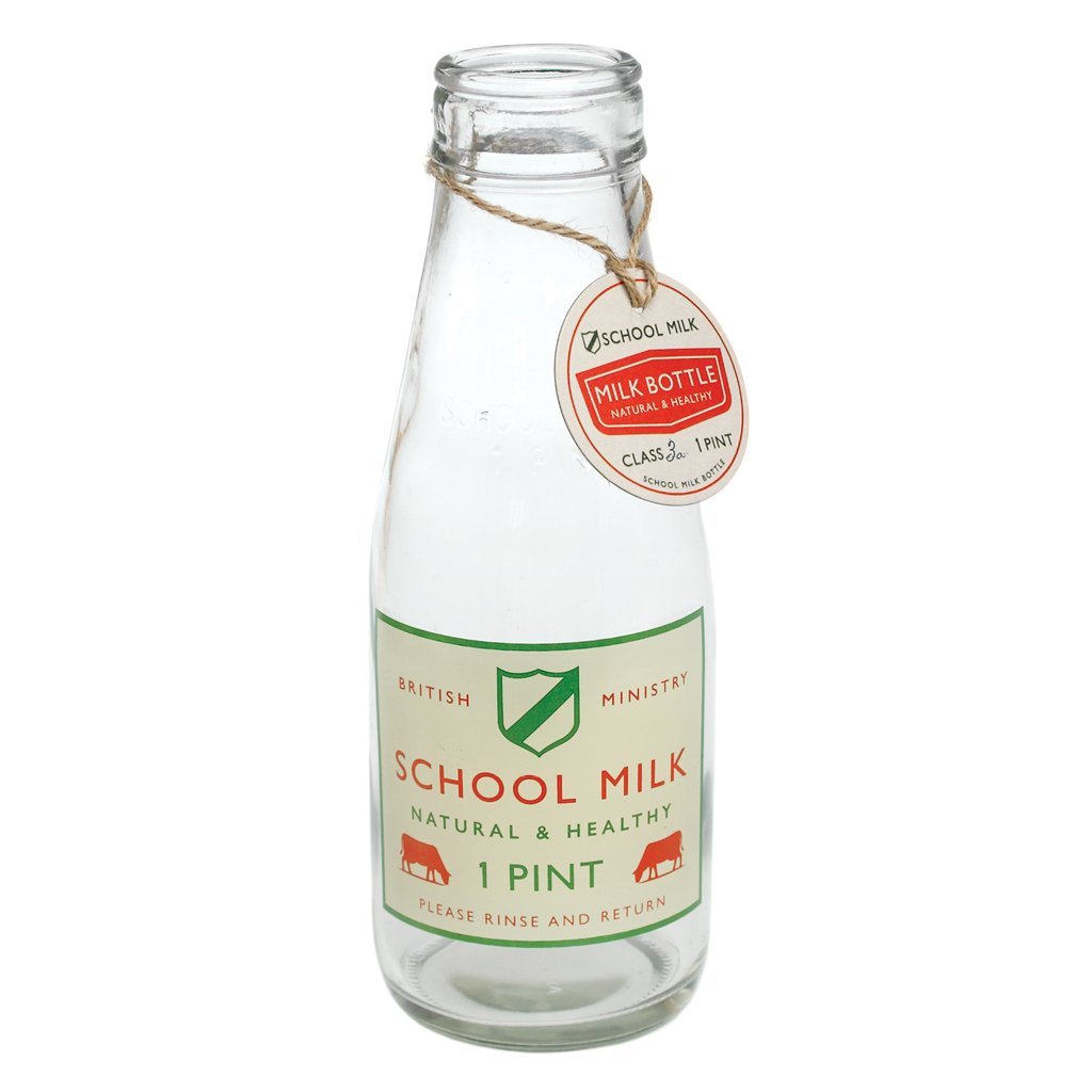 Retro School Milk Glass Bottle - 1 Pint
