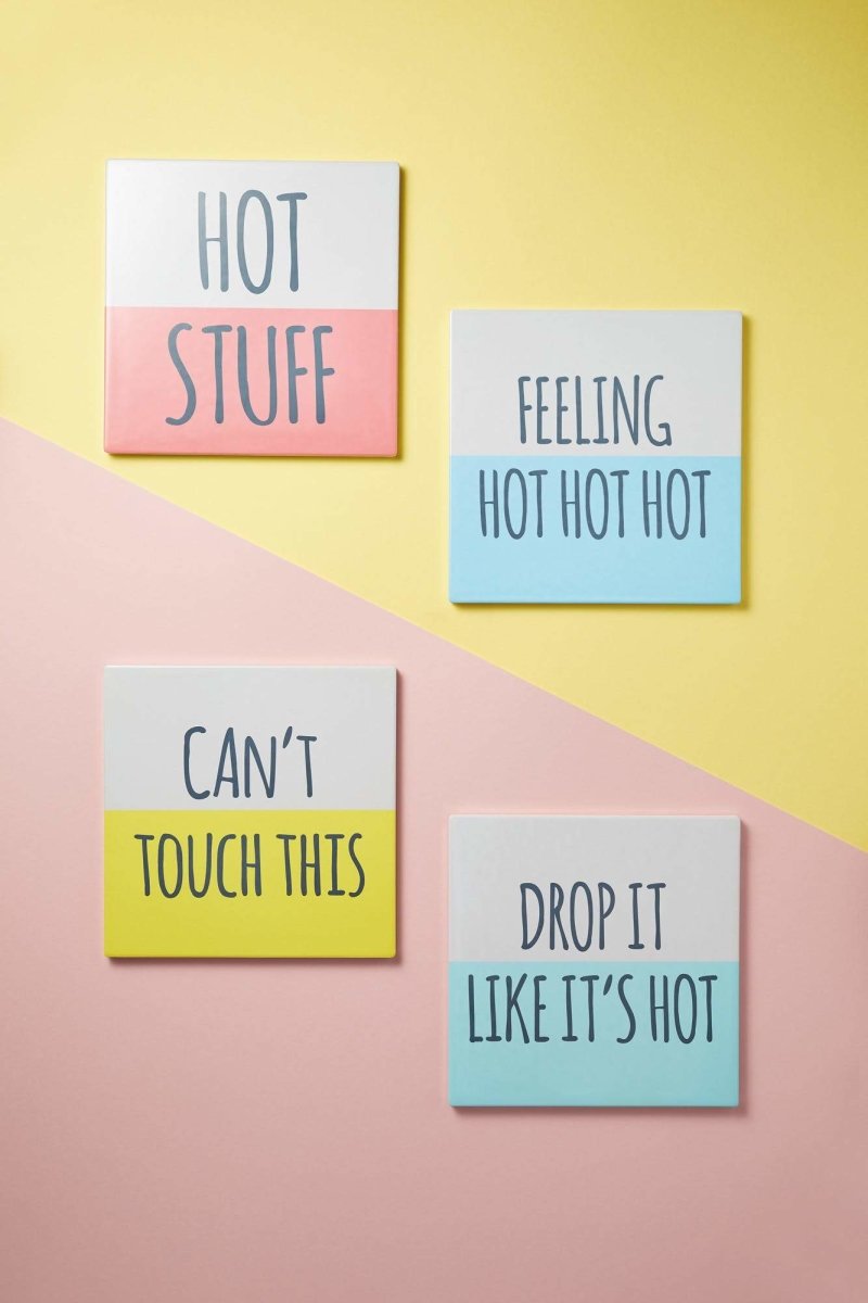 Drop It Like It's Hot Trivet - White & Yellow