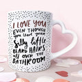 Funny Beard Hairs Heart-Handle Mug - 11oz