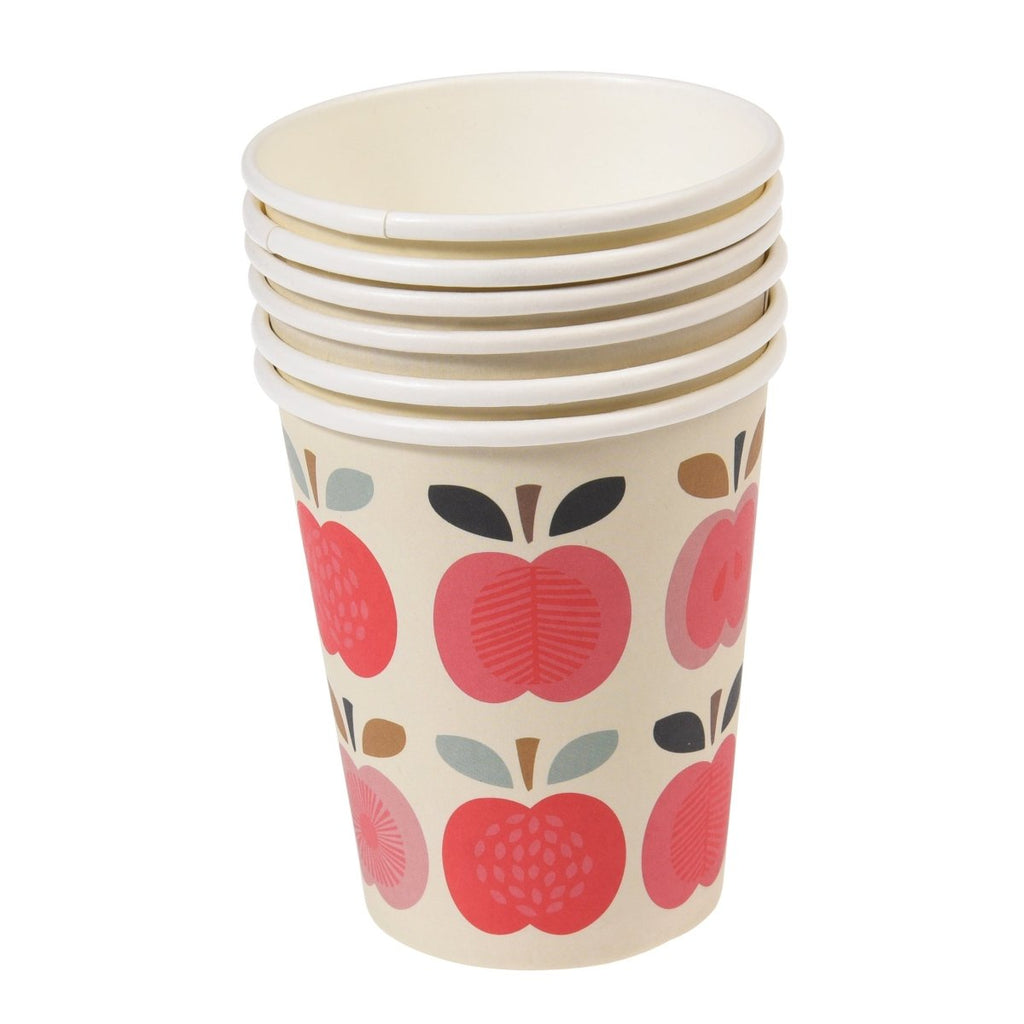 Vintage Apple Paper Cups - Set of 8