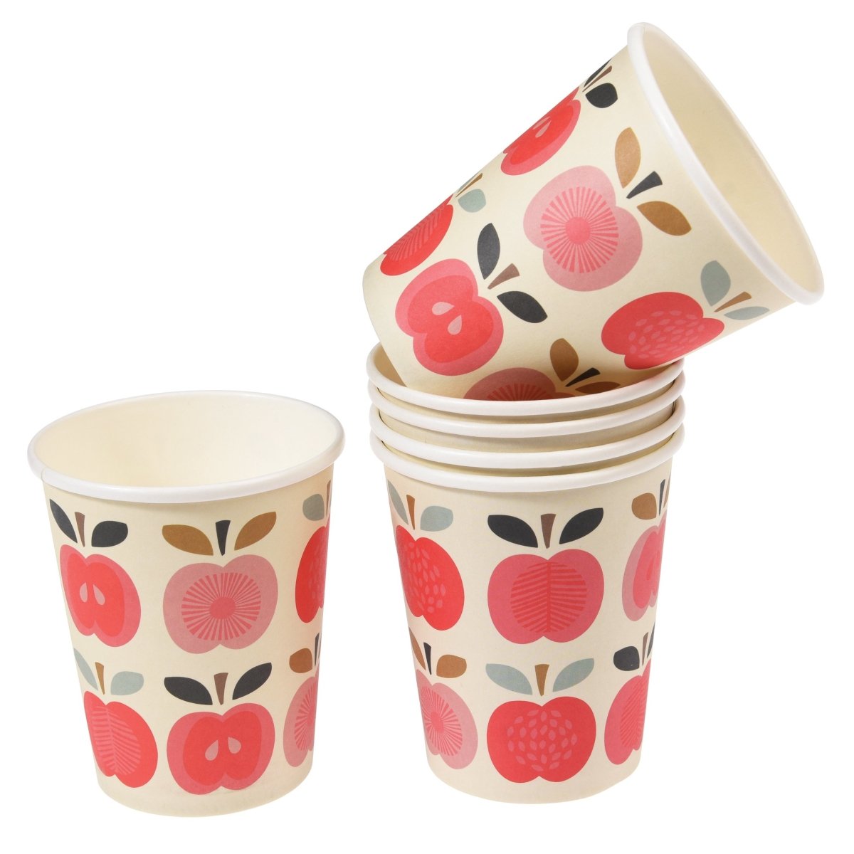 Vintage Apple Paper Cups - Set of 8