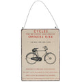 Vintage Bicycle Hanging Metal Sign