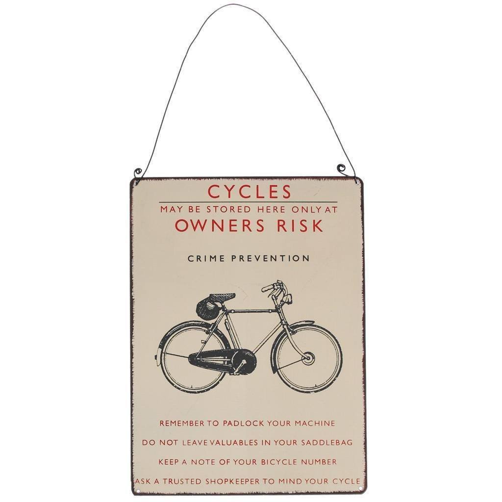Vintage Bicycle Hanging Metal Sign