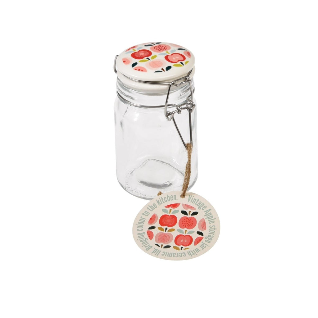 Vintage Small Apple Glass Food Jar